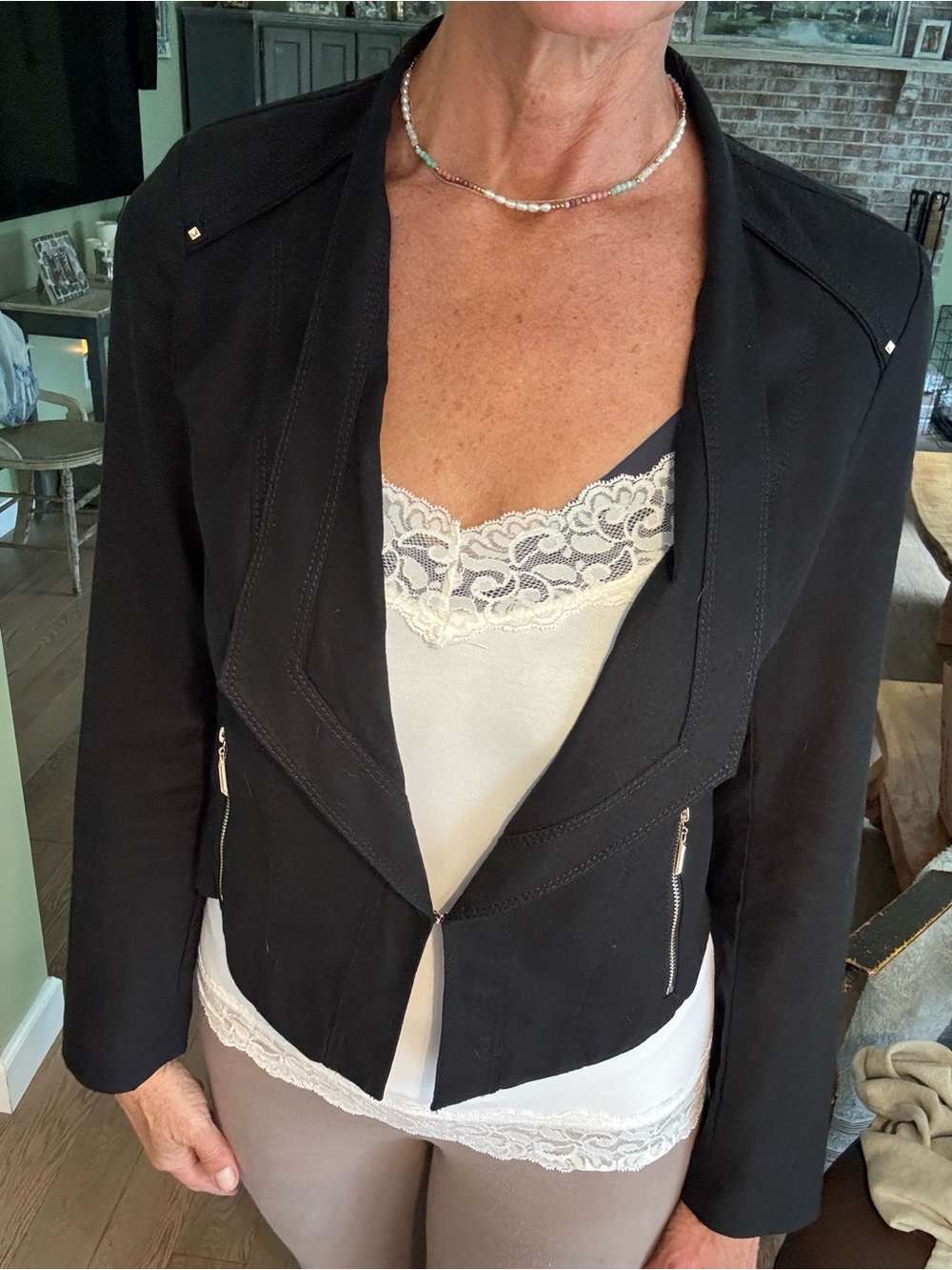 Black Women's Zip Ponte Jacket - White House Black Market